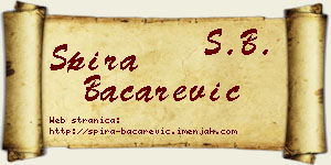 Spira Bačarević vizit kartica